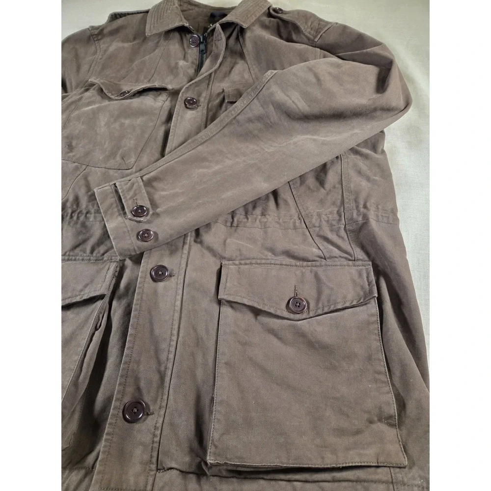 Banana Republic Water‎ Resistant Mens Field Chore Military Jacket Cargo Green LT